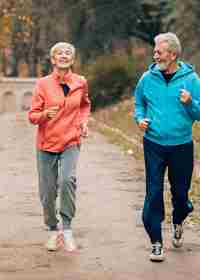 Old Couple Exercising