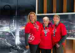 Susan abseiled with good friends Dotty Jackson and Charlene Pirie 