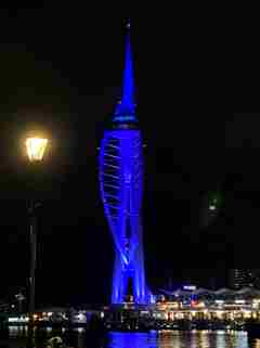 The Spinnaker Tower at Gunwharf Quays was lit up blue for World Diabetes Day.